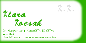 klara kocsak business card